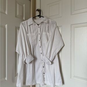 Elegant White Button-Up Mini Dress